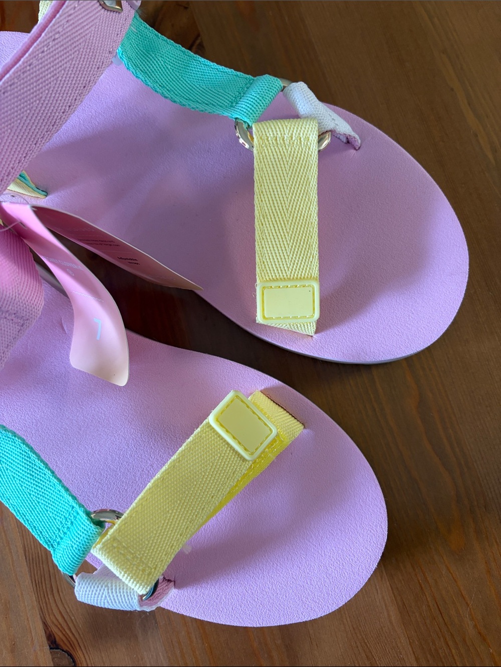 Stoney Clover x Target Pastel Colorblock Sandals - Pink, Yellow, Mint - Picture 2 of 5